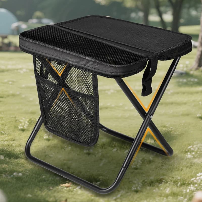 Sgabello Pieghevole da Zaino, Sedia Portatile Leggera con Borsa per il Trasporto, Mini Sedia da Esterno per Viaggi, Campeggio, Pesca, Escursionismo