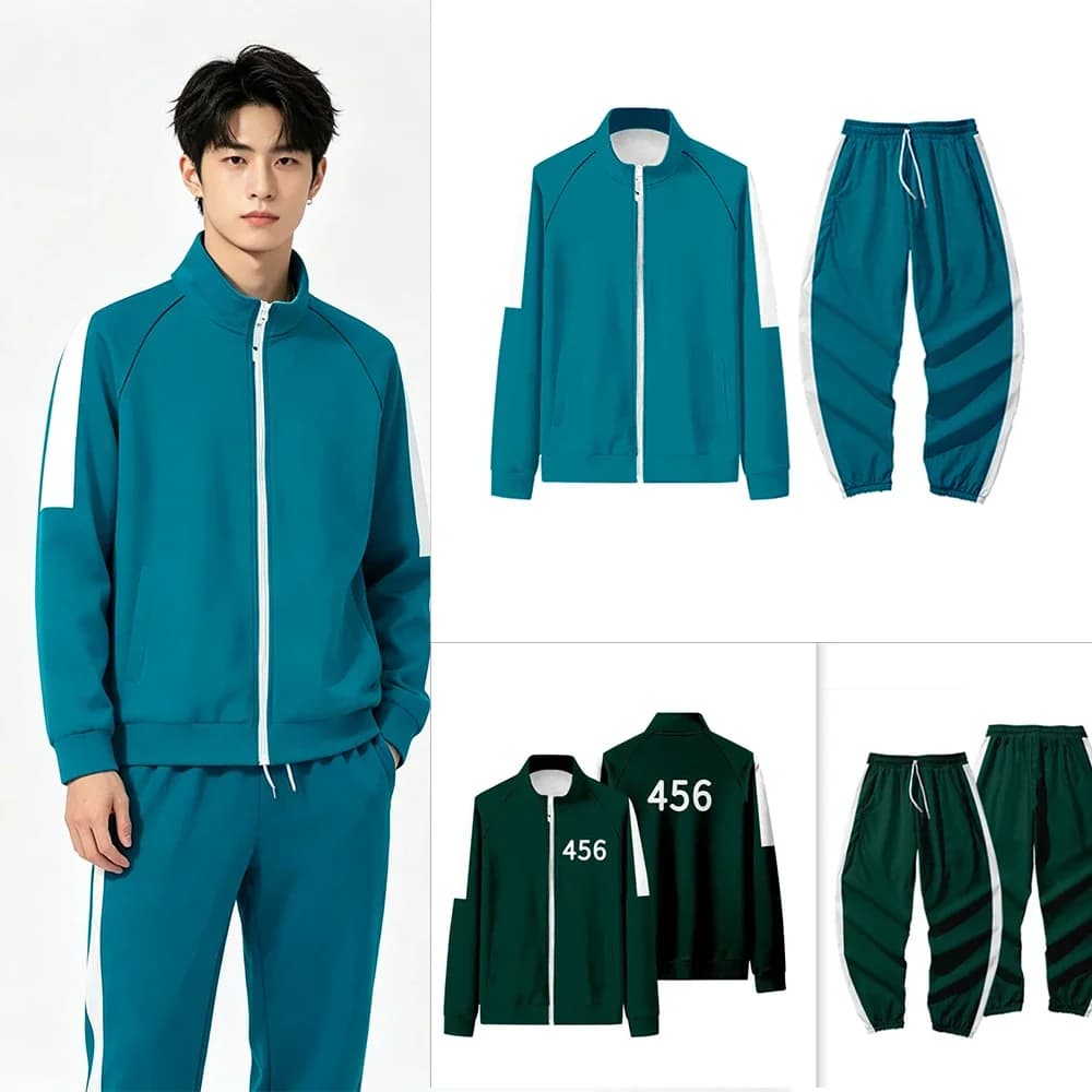 Costume Cosplay Anime Horror Calamari, Felpa Sportiva con Cappuccio da Uomo, Set Due Pezzi, Abbigliamento per Feste Ispirato al Drama Coreano