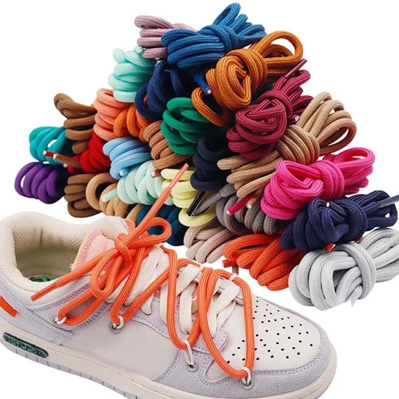 Lacci per scarpe in poliestere rotondi extra lunghi da 5 mm di spessore per basket, escursionismo e scarpe da allenamento Lacci colorati durevoli per stivali da ginnastica
