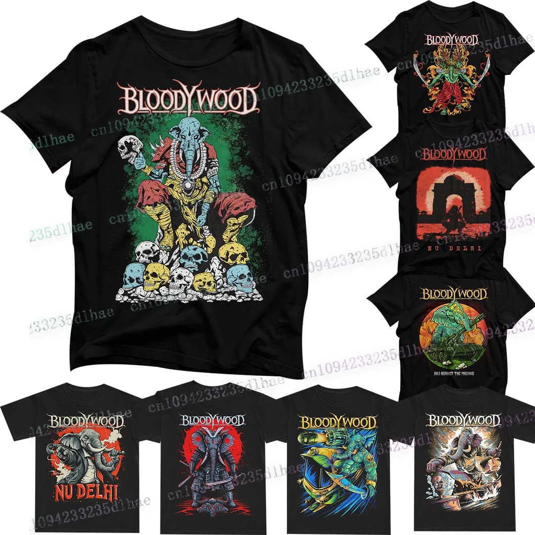 B-Bloodywood B-Bekhauf Samurai Elefante Tee uomo donna T-shirt in cotone Camicia stile Harajuku Streetwear Top Hip Hop Abbigliamento uomo