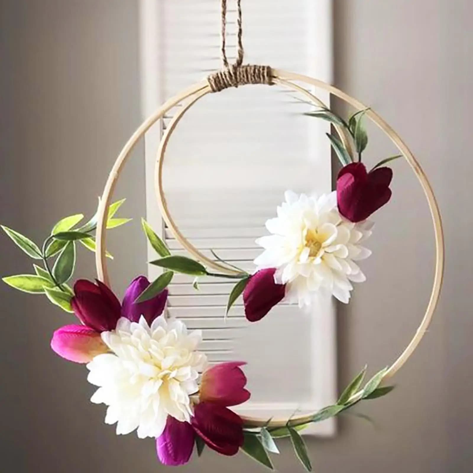 Durable Bamboo Dreamcatcher Rings Circular Embroidery Hoop Cross Stitch Craft Kit for Beginner Sewing
