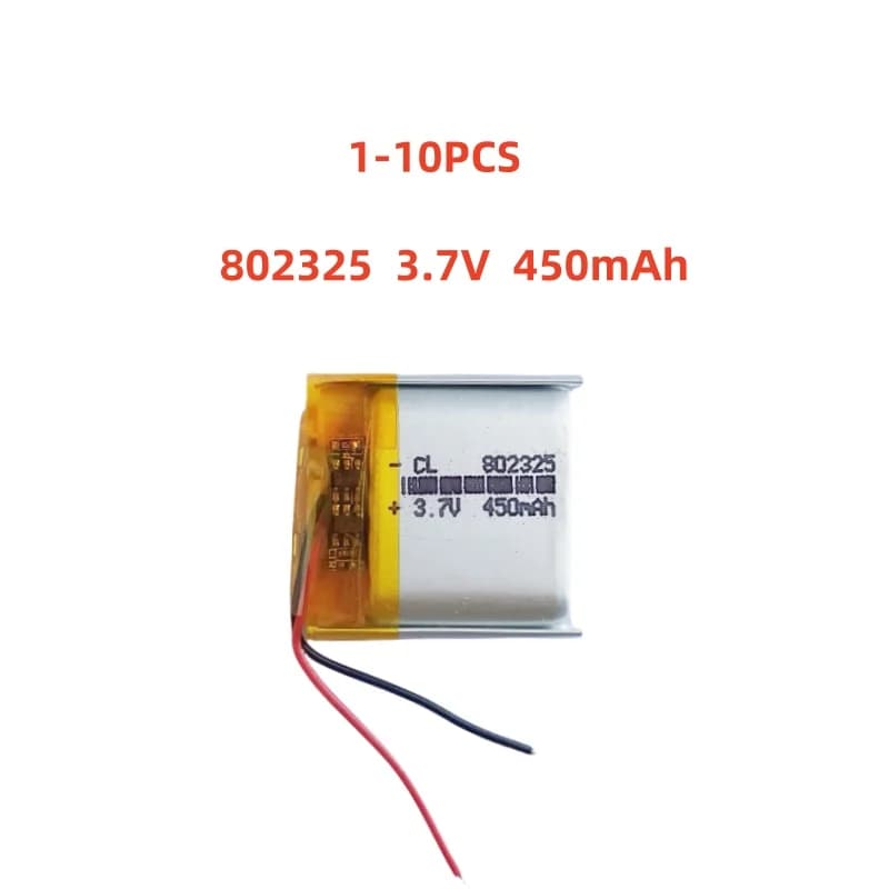 1-10 PCS 802325 3.7 V 450 mAh Ai Polimeri di Litio LiPo Batteria Ricaricabile Per MP3 GPS E-book Macchina Fotografica Registratore giocattoli altoparlante Bluetooth