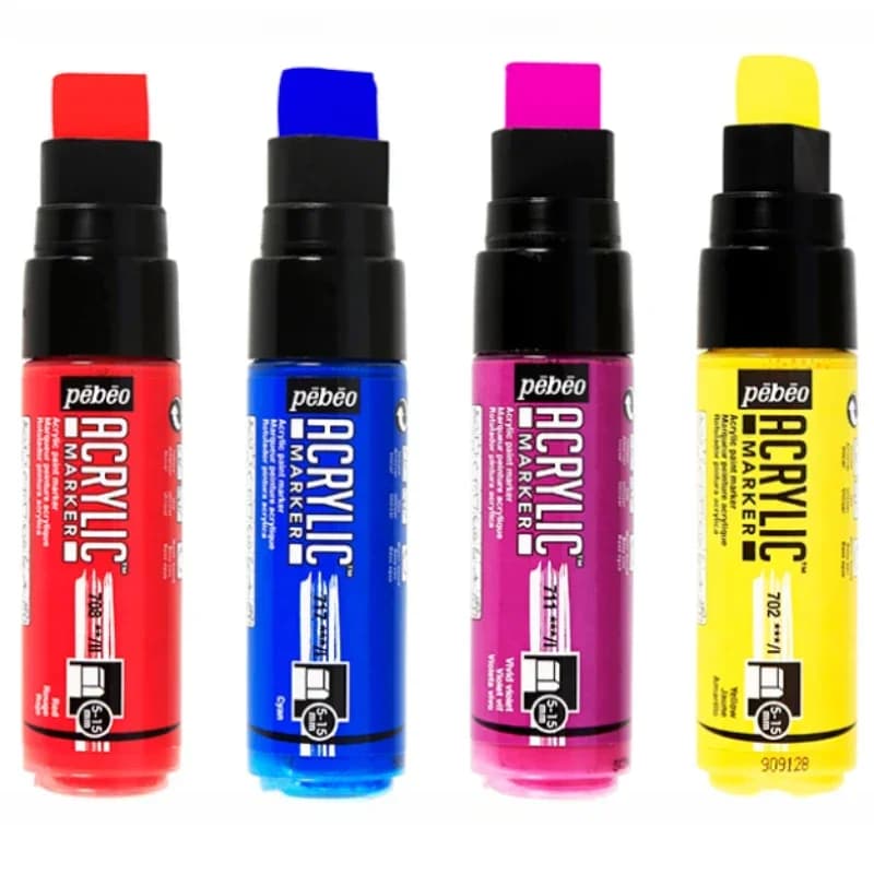 Single Acrylic Pigment Marker Pen 5-15mm Thick Oblique Head Drawn Graffiti Metal Plastic DIY Wall Painting Water-based Pen