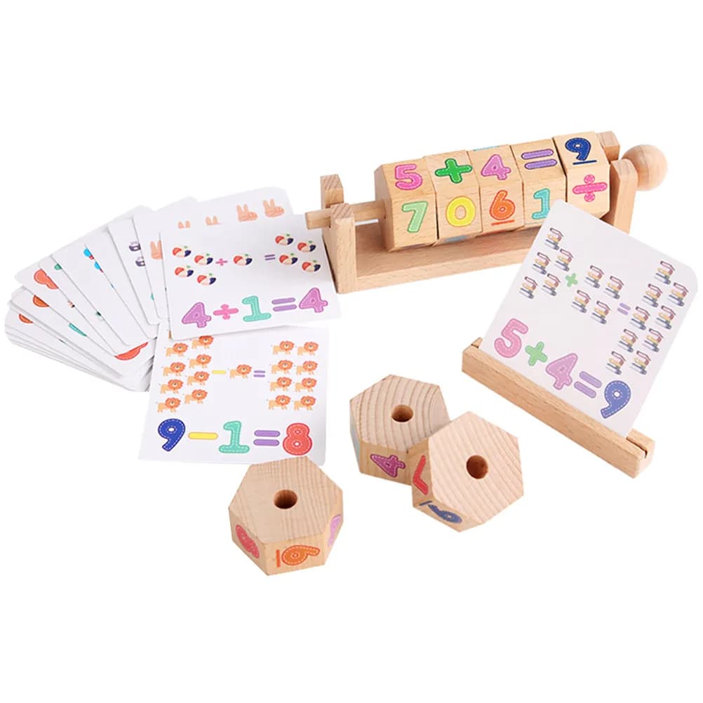 1Set Numerical Cube Puzzle Creative Wooden Block Early Educational Cognitive Development for Children