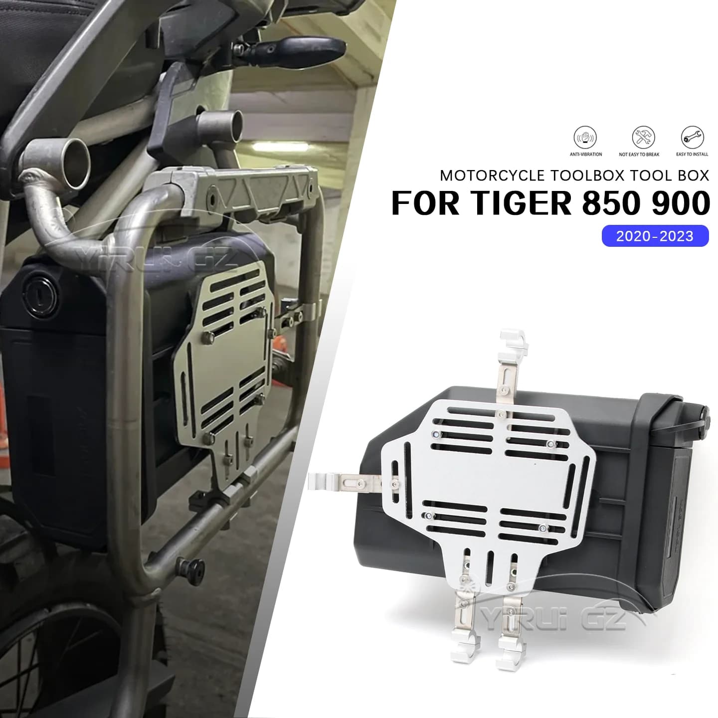 PER TRIUMPH TIGER 850 900 2020-2023 Cassetta degli attrezzi per moto Cassetta degli attrezzi Scatola decorativa laterale impermeabile Kit di pronto soccorso/pannaggio Cassetta degli attrezzi