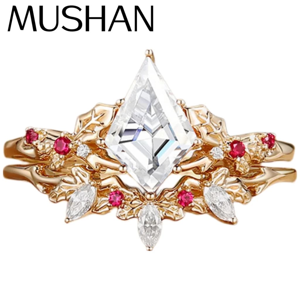 MUSHAN Custom Jewelry 925 Sterling Silver Ring Moissanite D Color VVS1 Fine Asscher Sophisticated Rings Diamond Accessories