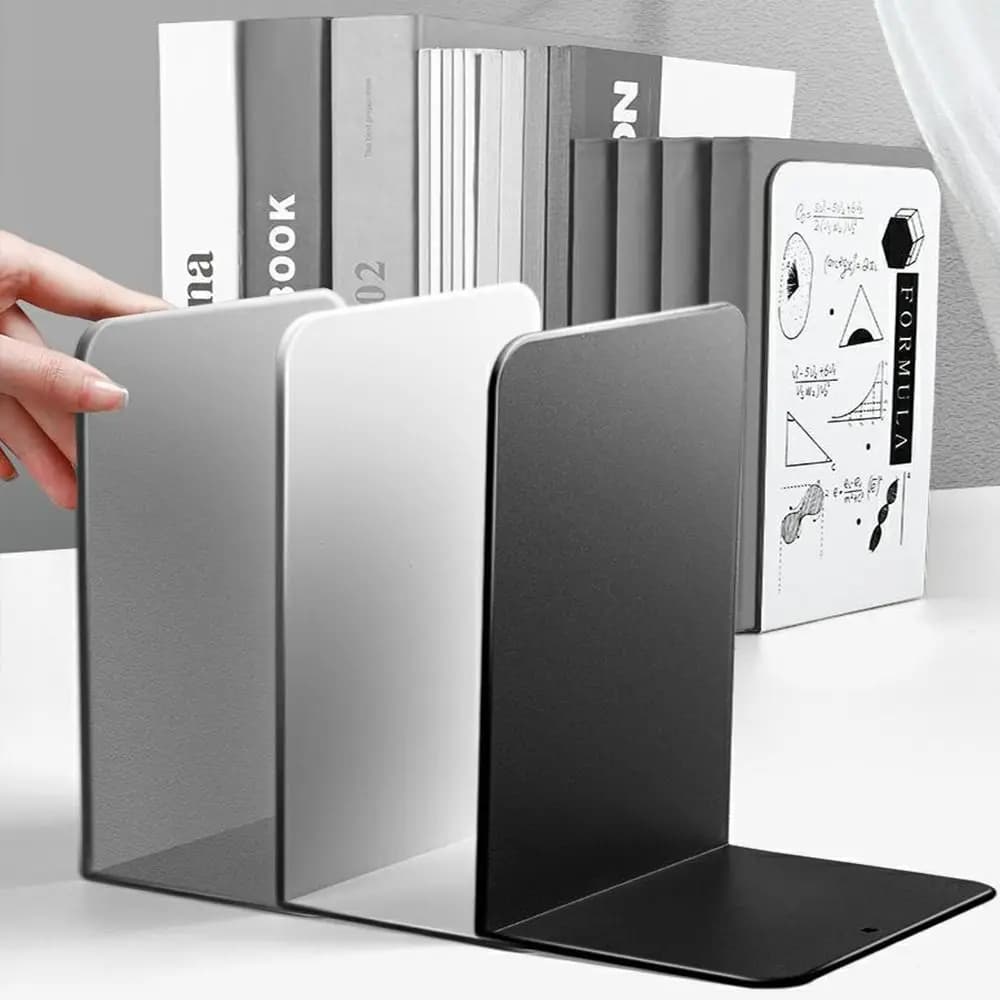 L Stoppers from Desk, Durable Book Support INS Style, Simple Minimalist Display
