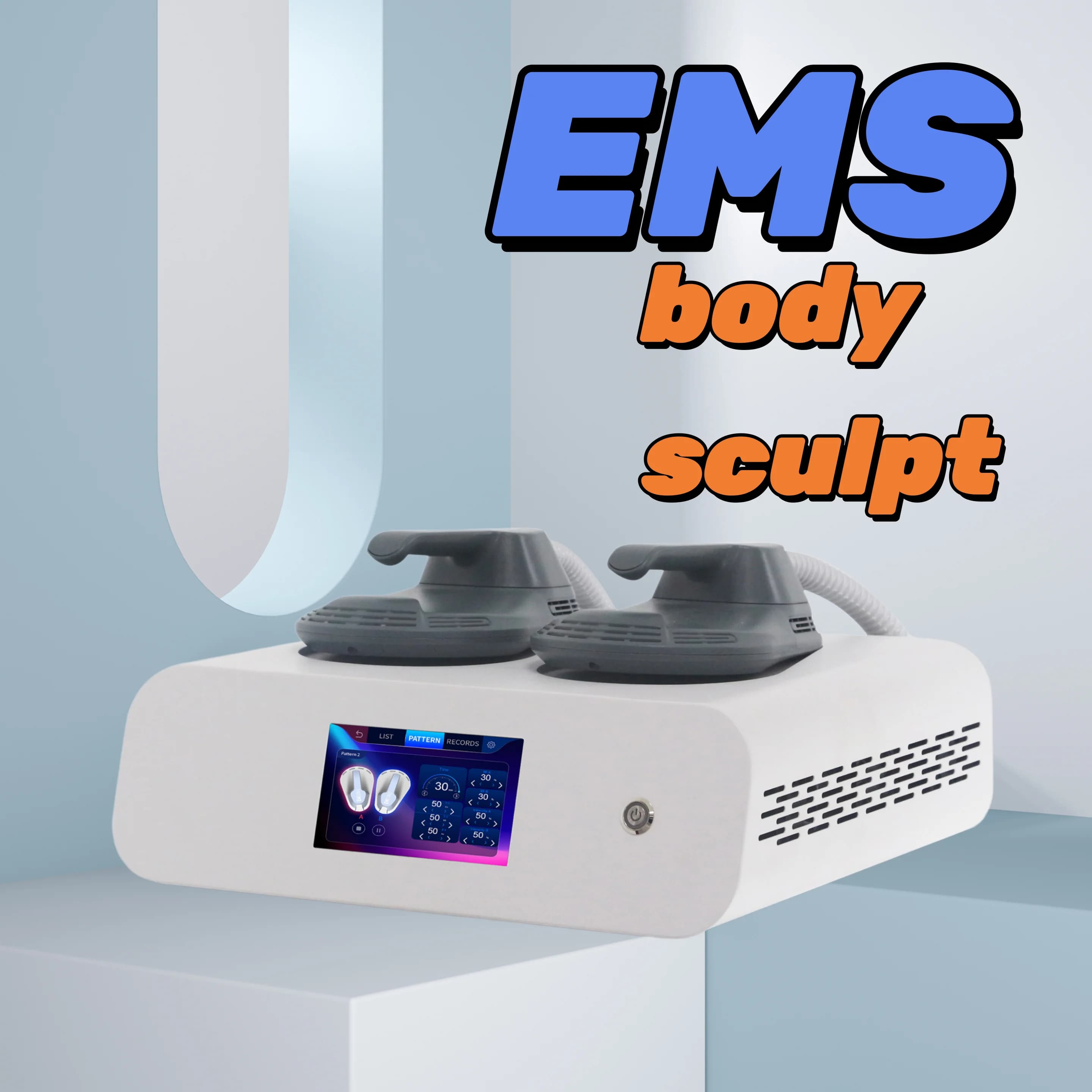 Myoslim EMS Portable Machine to Sculpture Body | 2 Handles | Burn Fats and Build Muscles | Losing Weight | CE Certificate