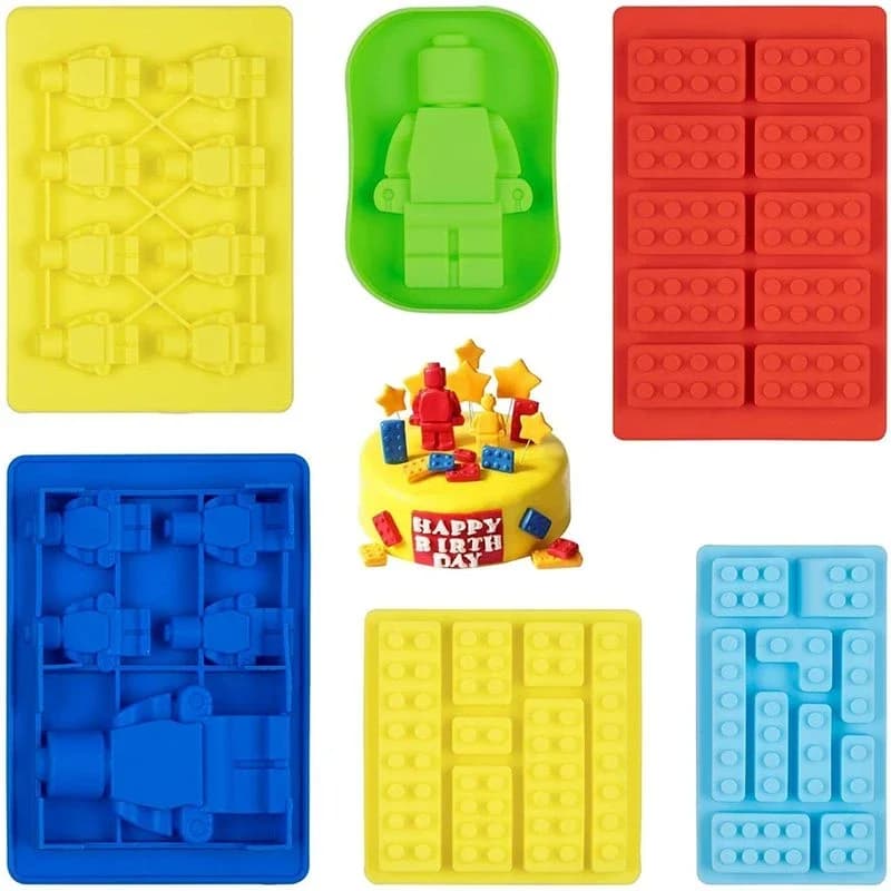 Building block ice grid stampo in silicone LEGO stampo da forno per cioccolato fai da te per bambini 05013