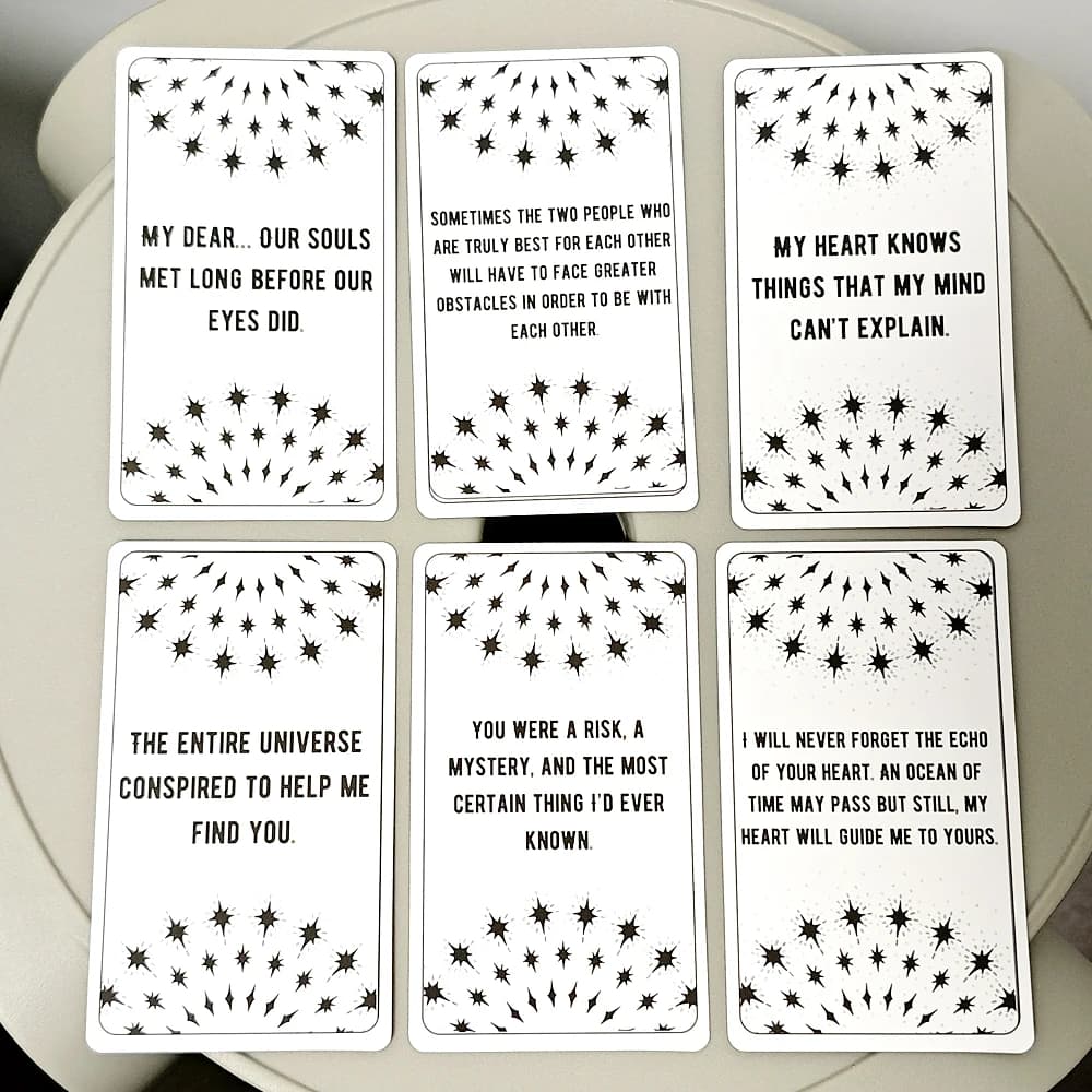 Twin54 pezzi di carte Flame Truths Carte Oracle Mazzo di anima per l'amore psichico e le letture di relazione 10,3 * 6 cm