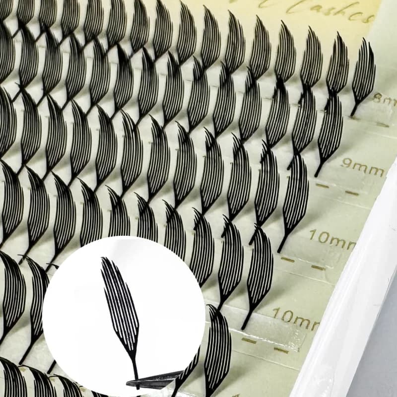 Manga Spire Nuovo stile Estensioni ciglia a forma di piuma Volume individuale C/D Curl Appassionati preconfezionati Ciglia finte 8-15mm Strumento per il trucco