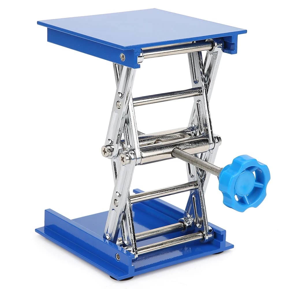 Supporto di Sollevamento da Laboratorio 100 X 100mm in Alluminio Elettroplaccato Blu, Sollevatore a Forbice