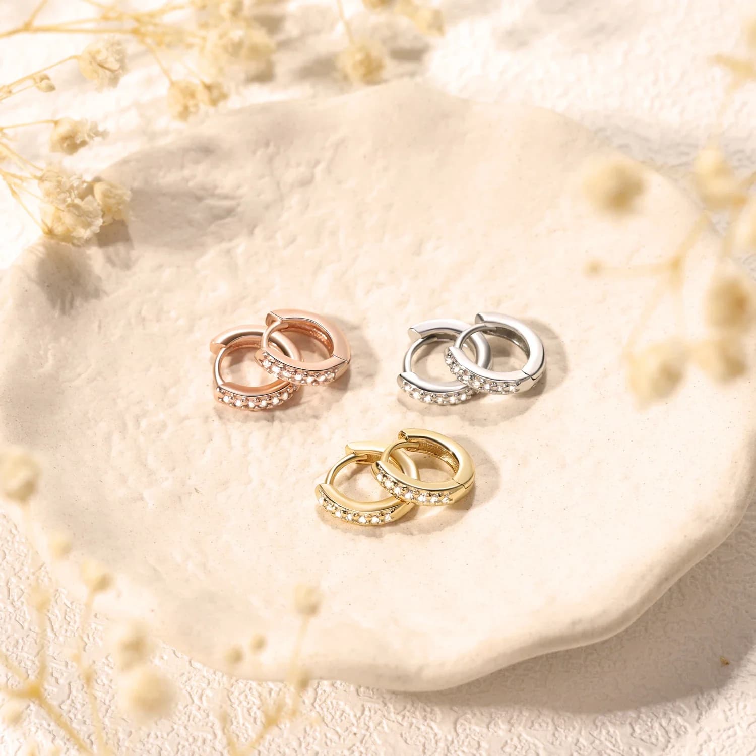 2/6 Pezzi Orecchini a Cerchio Minimalisti in Acciaio Inossidabile 316L con Zirconia Cristallo, Piccoli Gioielli da Piercing per Cartilagine, Helix, Trago da Donna