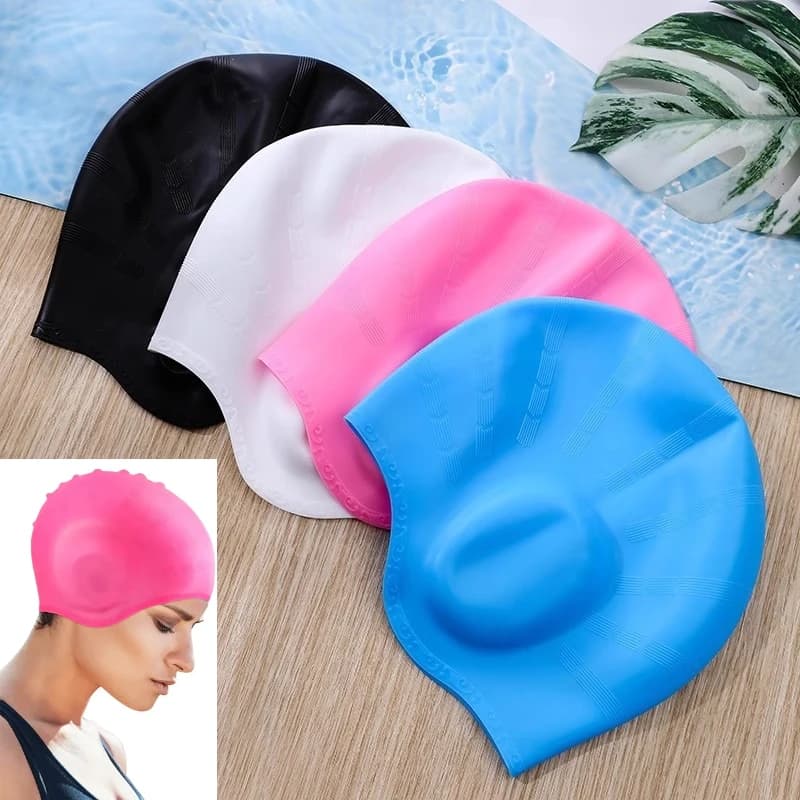 Adults High Elastic Swimming Caps Men Women Waterproof Swimming Pool Cap Protect Ears Long Hair Large Silicone Diving swim Hat