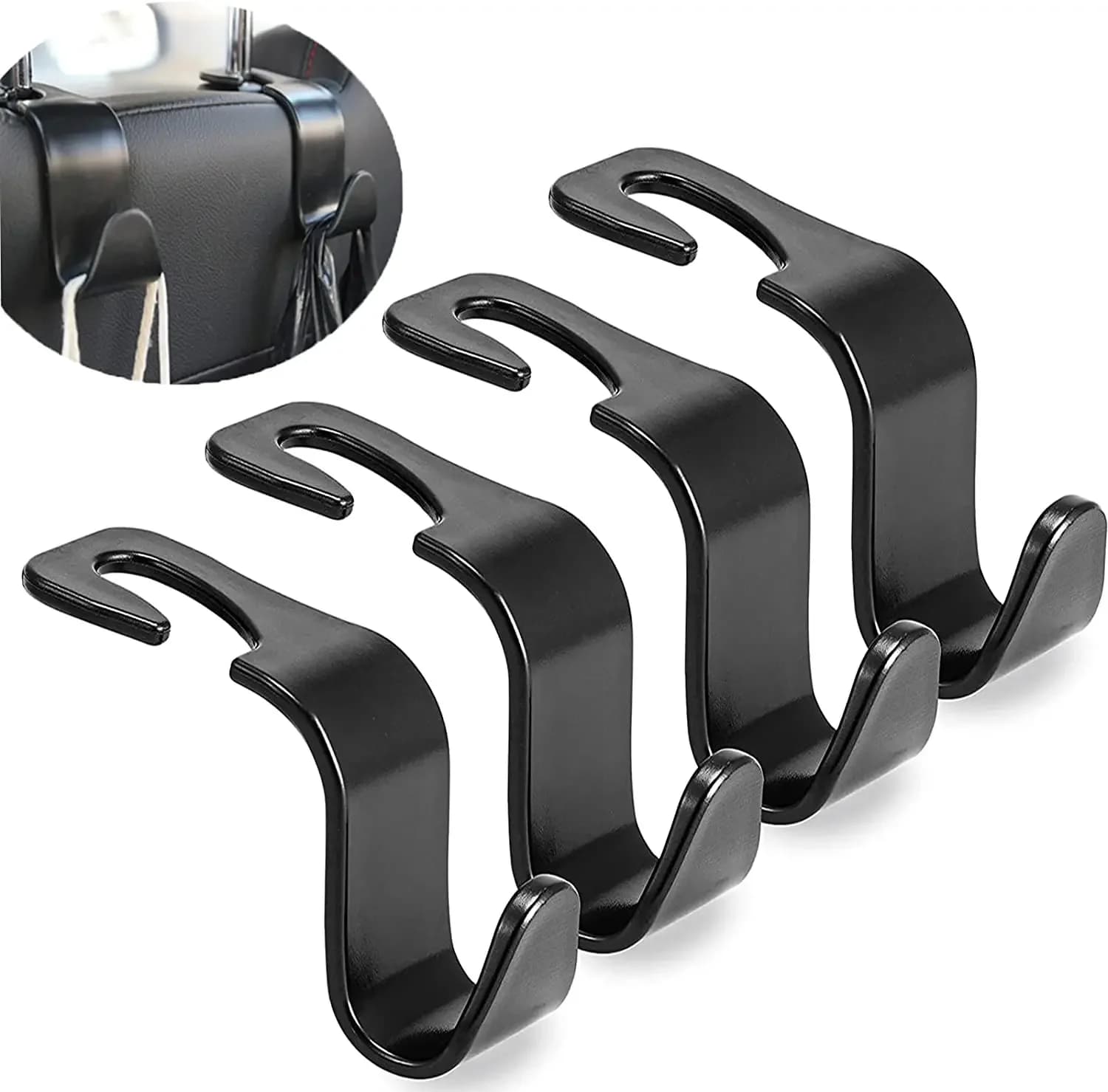Confezione da 4/2/1 Ganci per Borse, Clip per Auto, Organizzatore per Poggiatesta Sedile Anteriore, Supporto per Auto, Ganci Appendiabiti, Accessori Interni per Auto