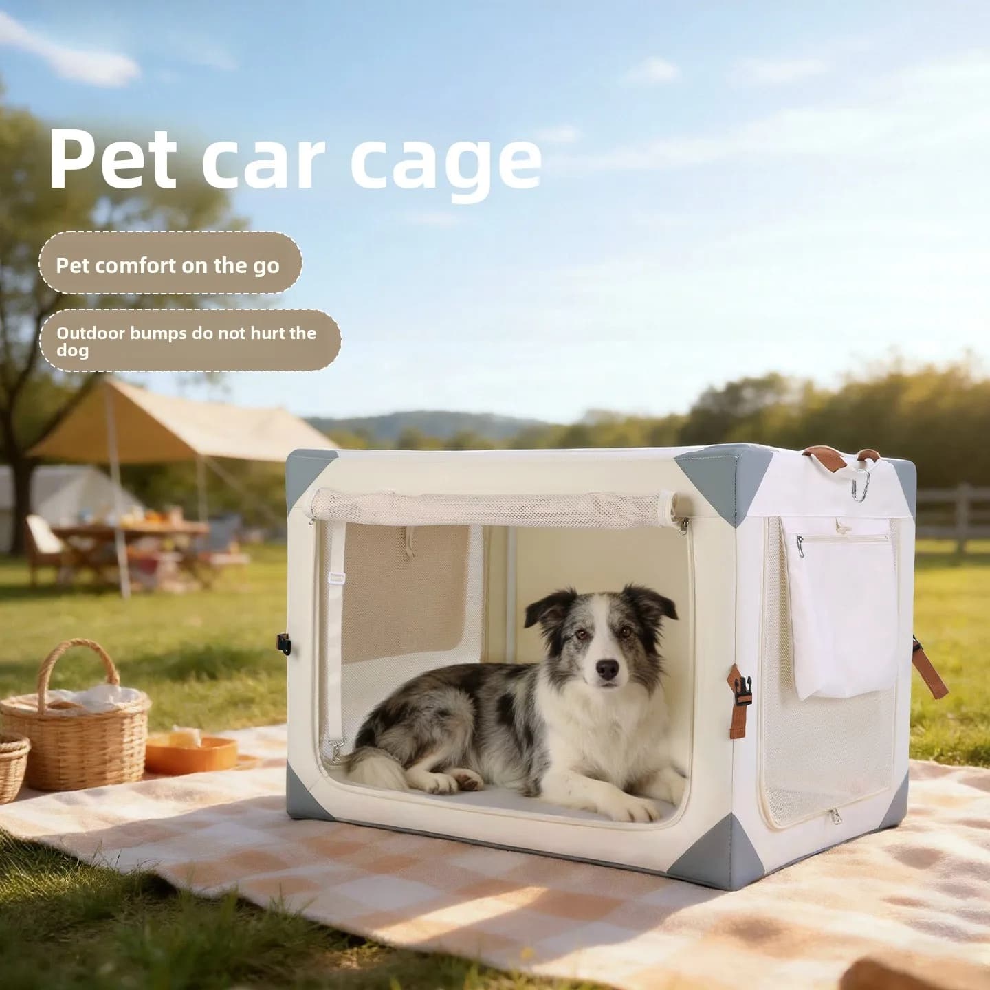 New product dog cage, car ride artifact, trunk cage, large, medium and small pet cat cage, anti-hair fly
