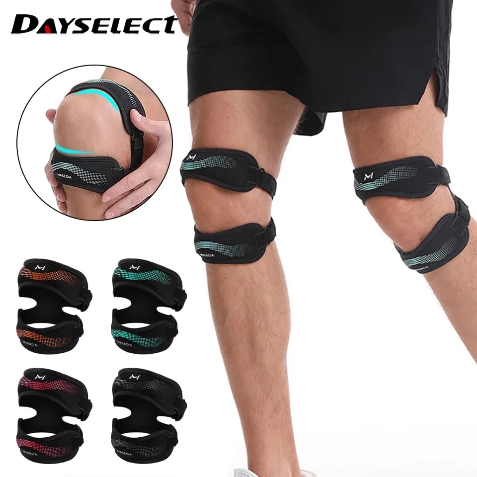 1 pz ginocchiere sportive fascia rotuliana in silicone a doppio canale proteggere il menisco del ginocchio corsa corda da badminton saltare uomo donna