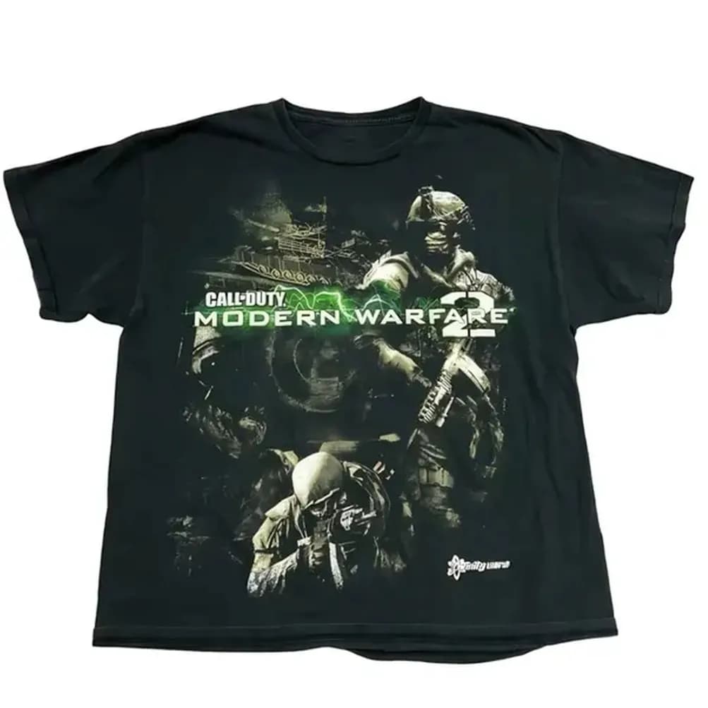 Modern Warfare 2 T-Shirt, COD Game Tee, Gifts Shirt, Unisex Vintage Graphic Tees Gothic Grunge Y2k Emo Scene Amity Affliction Style Clothes Men Women Streetwear