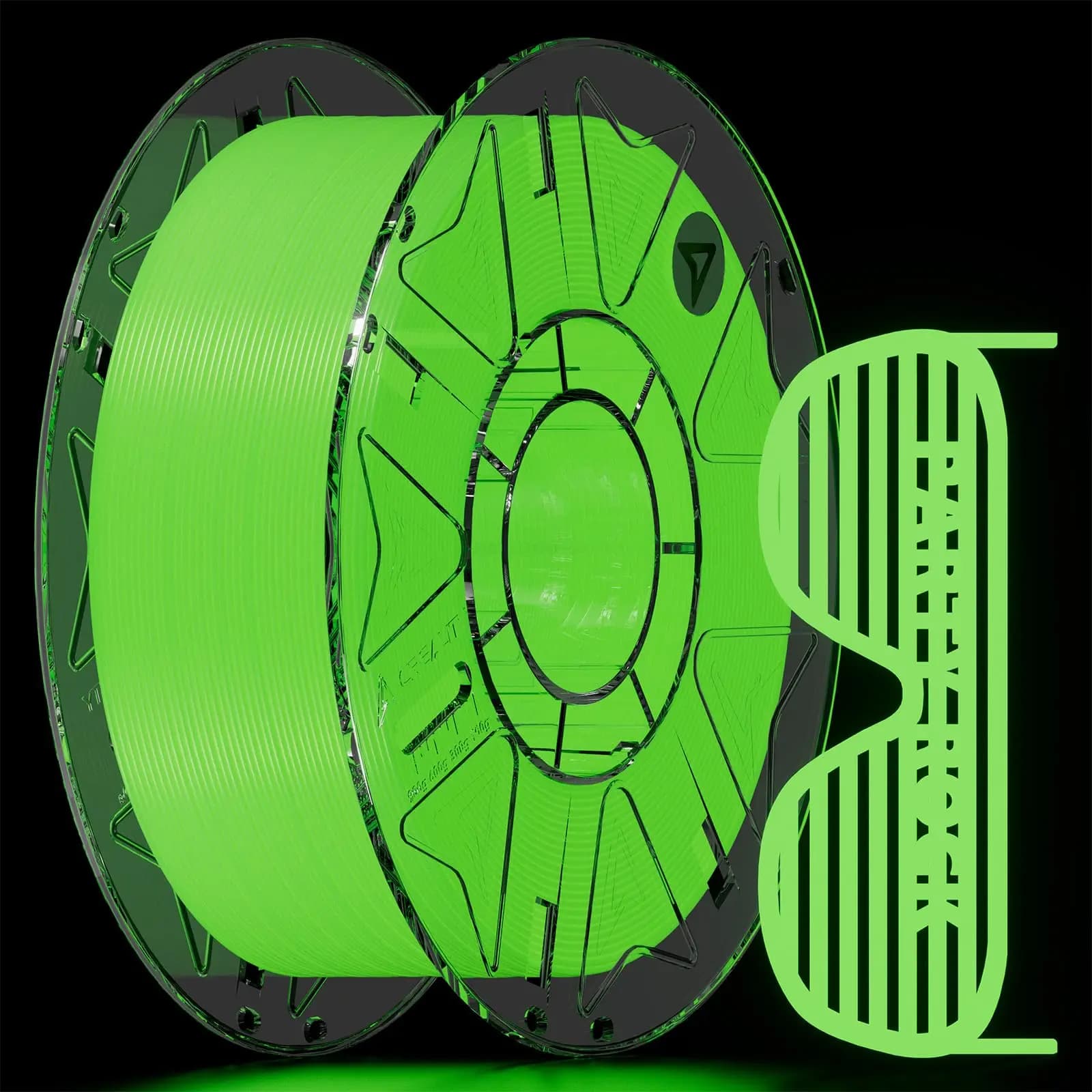 CREALITY Luminous 3D Printer Filament Glow in The Dark Hyper PLA Filament High Brightness,Long Time Glowing 1.75mm 1kg/Spool