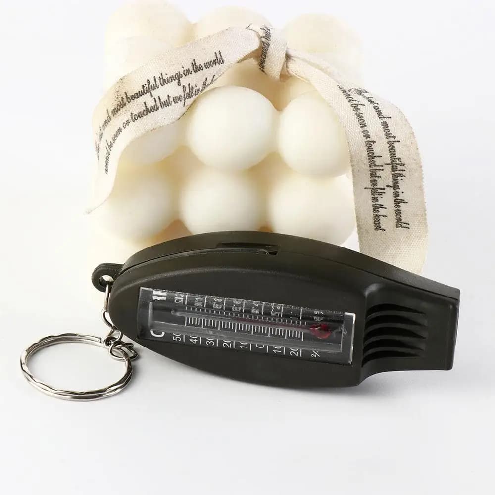 Safety 4 in 1 Emergency Whistle Multifunction Thermometer Survival Whistle Compass Magnifier Outdoor Whistle Outdoor Sports