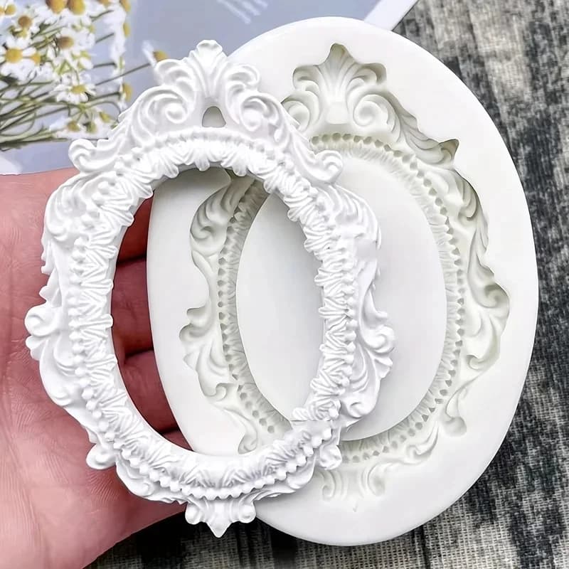 European style frame silicone mold DIY photo frame making gypsum epoxy resin sugar flipping process silicone mold tool