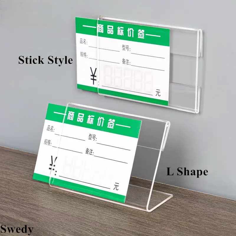 10 pieces 12x8 cm plastic transparent door label price menu paper card holder frame for photo holder for acrylic sign display
