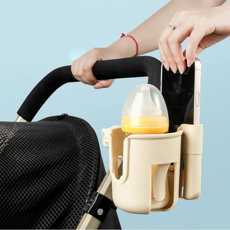 1/2PCS 2-in-1 Universal Stroller Water Cup Holder With Phone Holder, Universal Bottle Holder For Wheelchair stroller Accessories