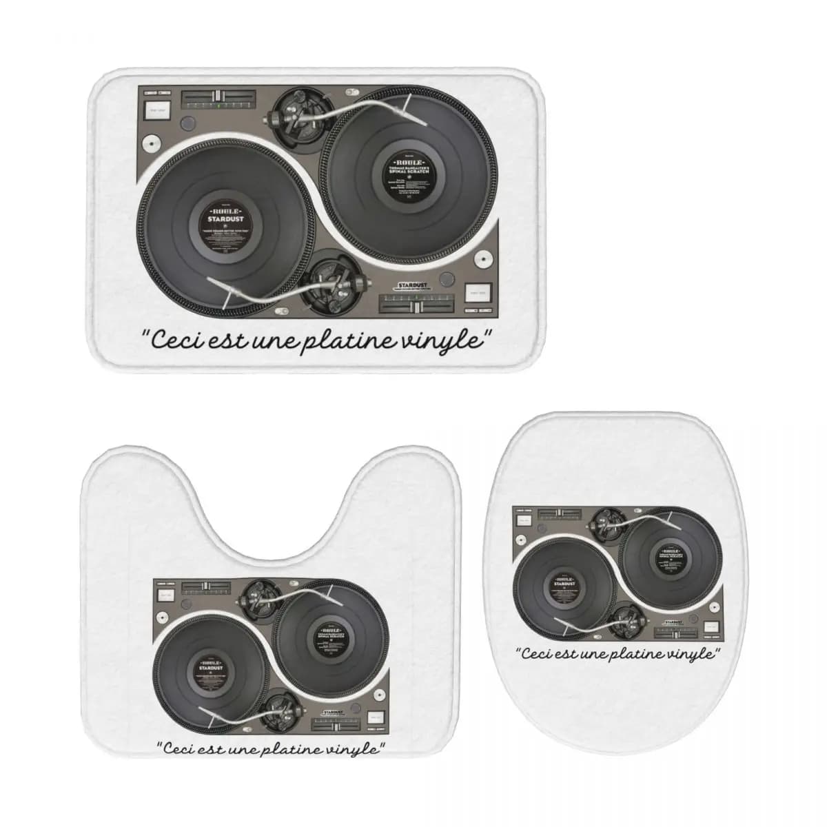Giradischi SL1200 MK2 Technics DJ De Mix MODELLO Strumento musicale elettronico 3 pezzi Tappetino da bagno Set da bagno Coperchio WC Tappeto