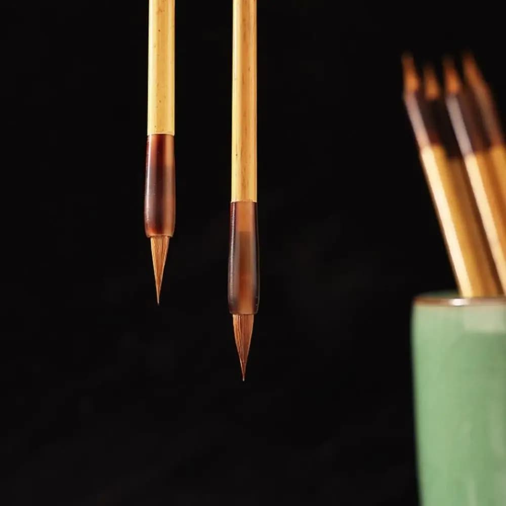 Ancient Oil Watercolor Chinese Calligraphy Brush Oil Painting Bamboo Scriptures Writing Brush Wolf Hair Art Paint Brush Student