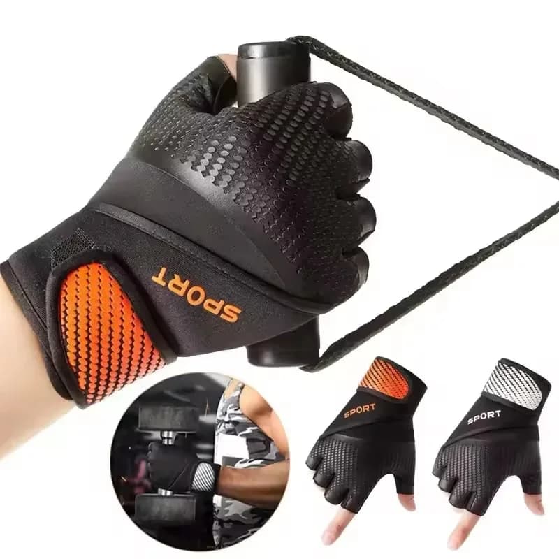 1 pair of weight lifting gloves with wrist band, complete palm protection and extra grips for fitness and pull-up