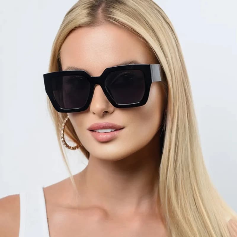 3 pezzi occhiali da sole quadrati grandi da donna marchio sportivo occhiali da sole con montatura colorata occhiali da vista con montatura spessa per esterni occhiali a gamba larga