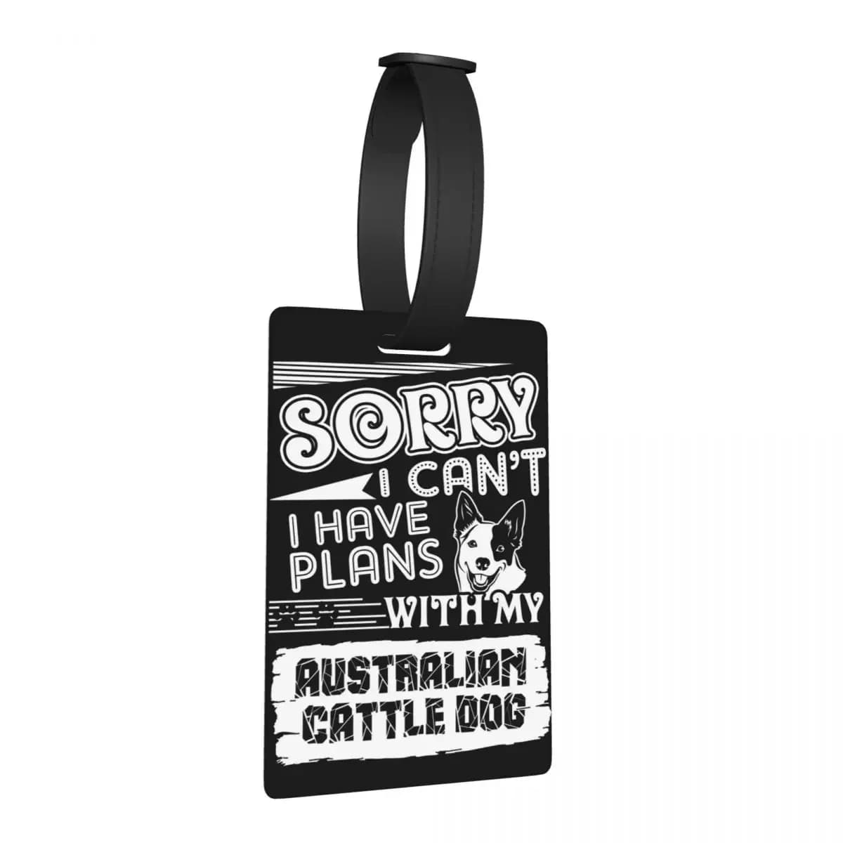 Ho programmi con il mio cane bovino australiano Etichette per bagagli Valigia Moda Bagagli Etichetta d'imbarco Porta etichette ID Nome Indirizzo