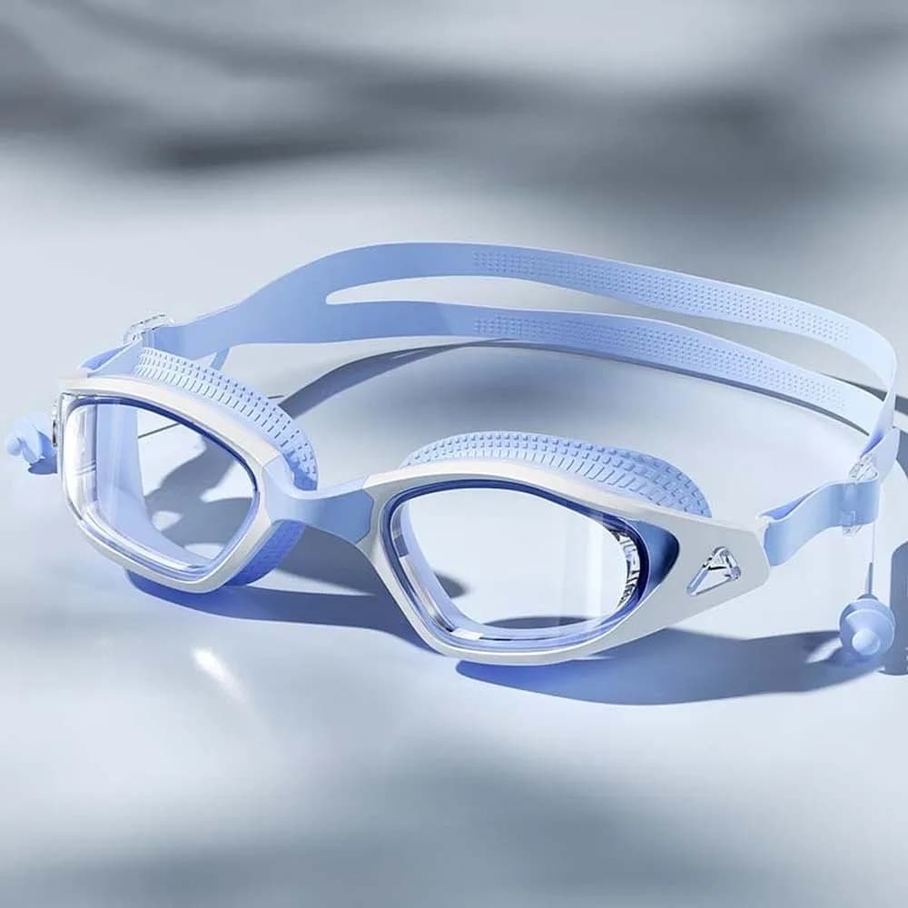 Waterproof Swimming Goggles Dazzling Colors Electroplating Swim Glasses with Earplugs HD Lens Silicone Anti-fog Swim Eyewear Men