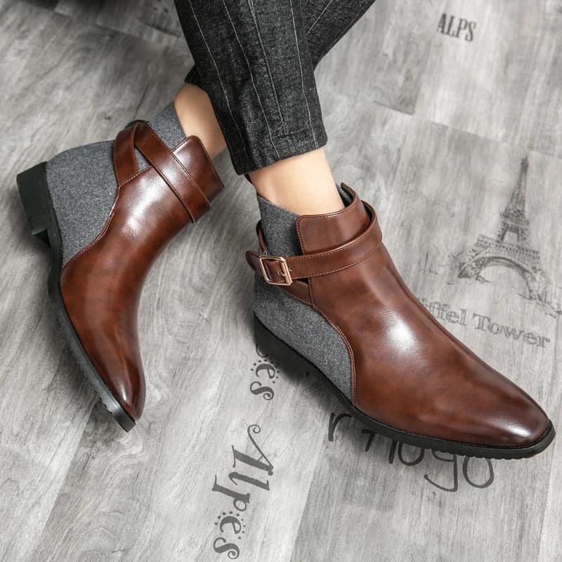Men's Business Boots New Gentleman's Minimalisdaily style 38-46 Business dress party Adult classic shoes plus size Black