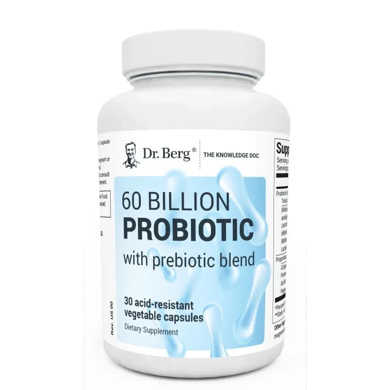 Dr. Berg 60 miliardi di 10 ceppi capsule probiotiche con miscela prebiotica-promuovere la salute dell'intestino digestivo 30 capsule