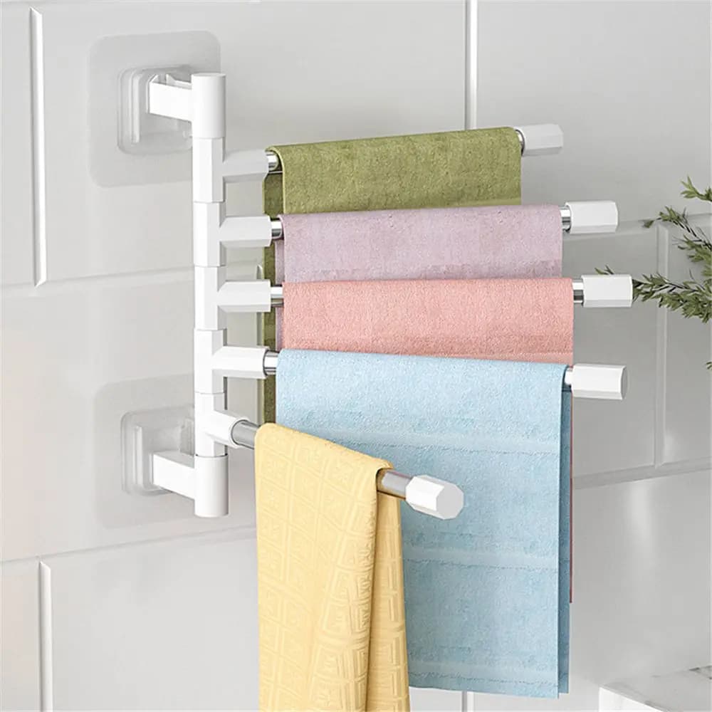 1 pz 2-8-bar portasciugamani in alluminio argento bracci oscillanti portasciugamani supporto da appendere cucina bagno risparmia spazio staffa montata a parete