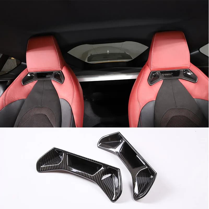 For Toyota GR Supra A90 2019-2022 Carbon Fiber/Red Car Front Seat Back Trim Cover Sticker Car Interior Accessories