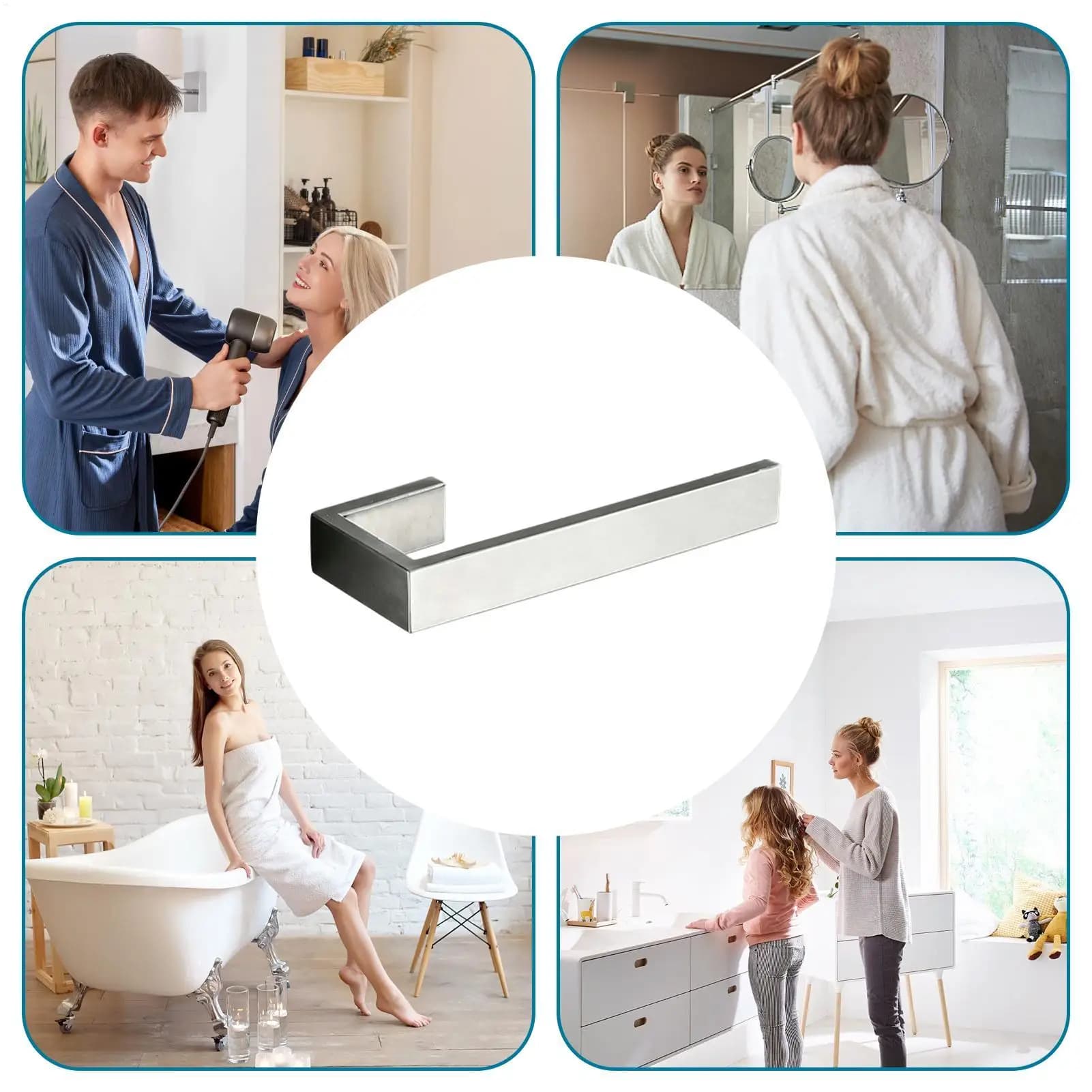 Towel Rack Space-Saving Wall Mounted Holder Wall Mounted Towel Bars Bathroom For Home Kitchen Toilet Restroom Farmhouse