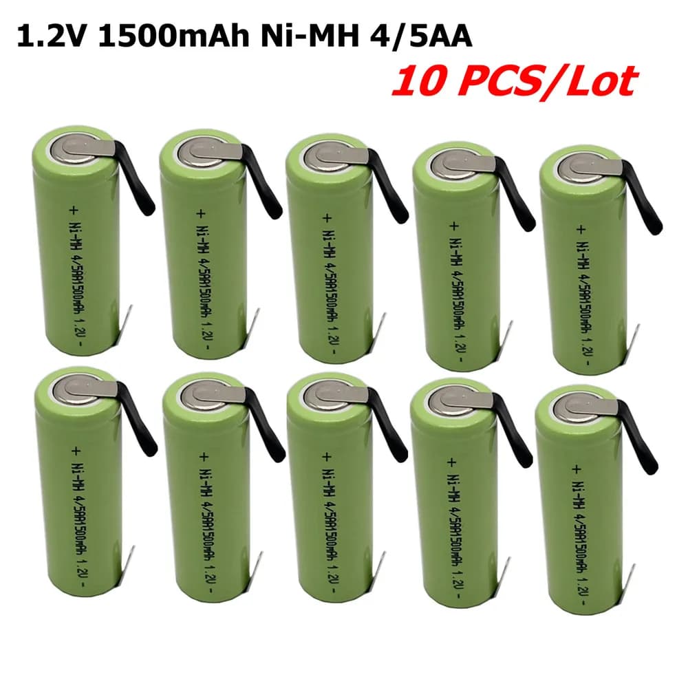 10 PZ 1500mAh Ni-MH 4/5AA Batteria Per Braun Oral B Spazzolino Elettrico 1.2V 43mm x 14mm Batterie Philips Strumento di Pulizia