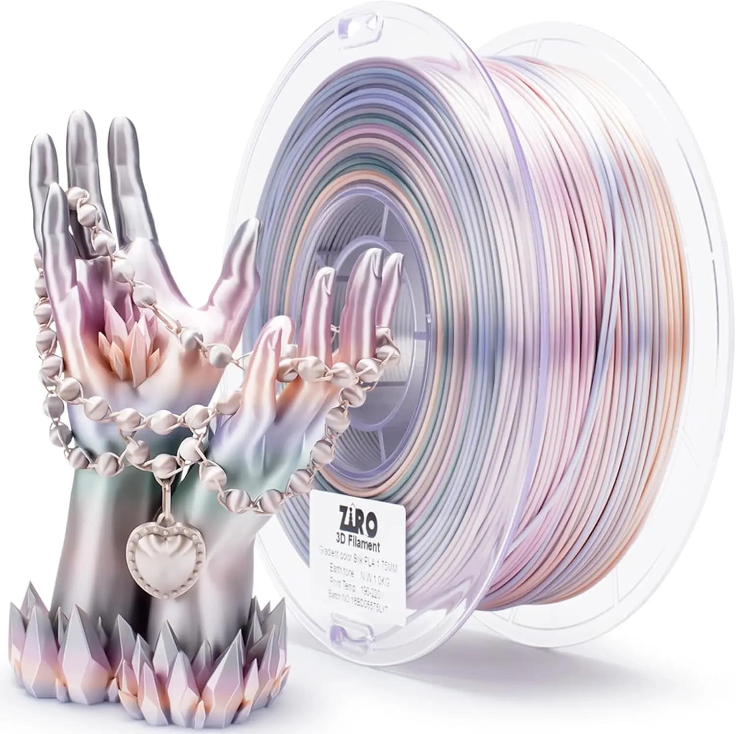 Shiny Gradient Color Change PLA Filament, Fast Color Shift, 1.75mm +/-0.03mm, 1KG Spool, Earth Tone, Fits Most FDM 3D Printers
