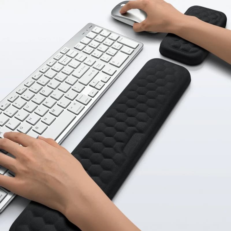 Supporto per Polso per Tastiera con Cuscinetto in Memory Foam e Silicone Ergonomico per Ufficio e Scrivania
