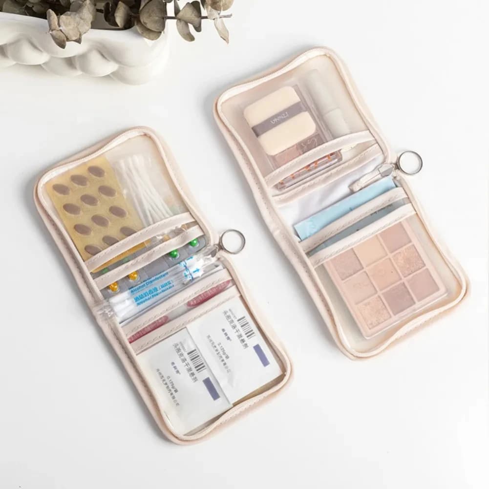 Mini custodia medica portatile pieghevole grande apertura con zip kit di pronto soccorso borsa da viaggio essenziale per viaggi all'aperto