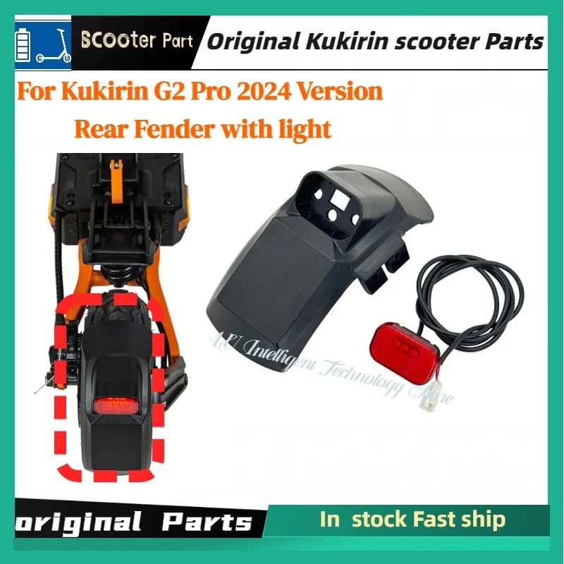 Parafango posteriore originale e fanale posteriore per KUGOO Kukirin G2 Pro 2024 Scooter elettrico Parafango posteriore Fanale posteriore Accessorio