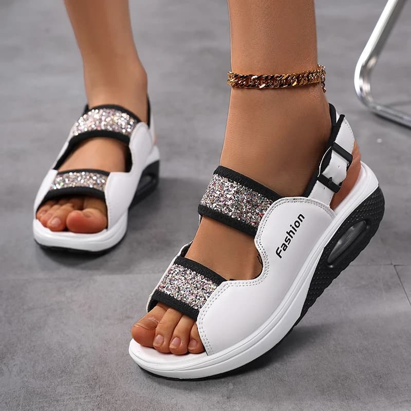 Soft-soled non-slip sandals women's summer new beach shoes casual air cushion sandals and slippers Korean version of the trend o
