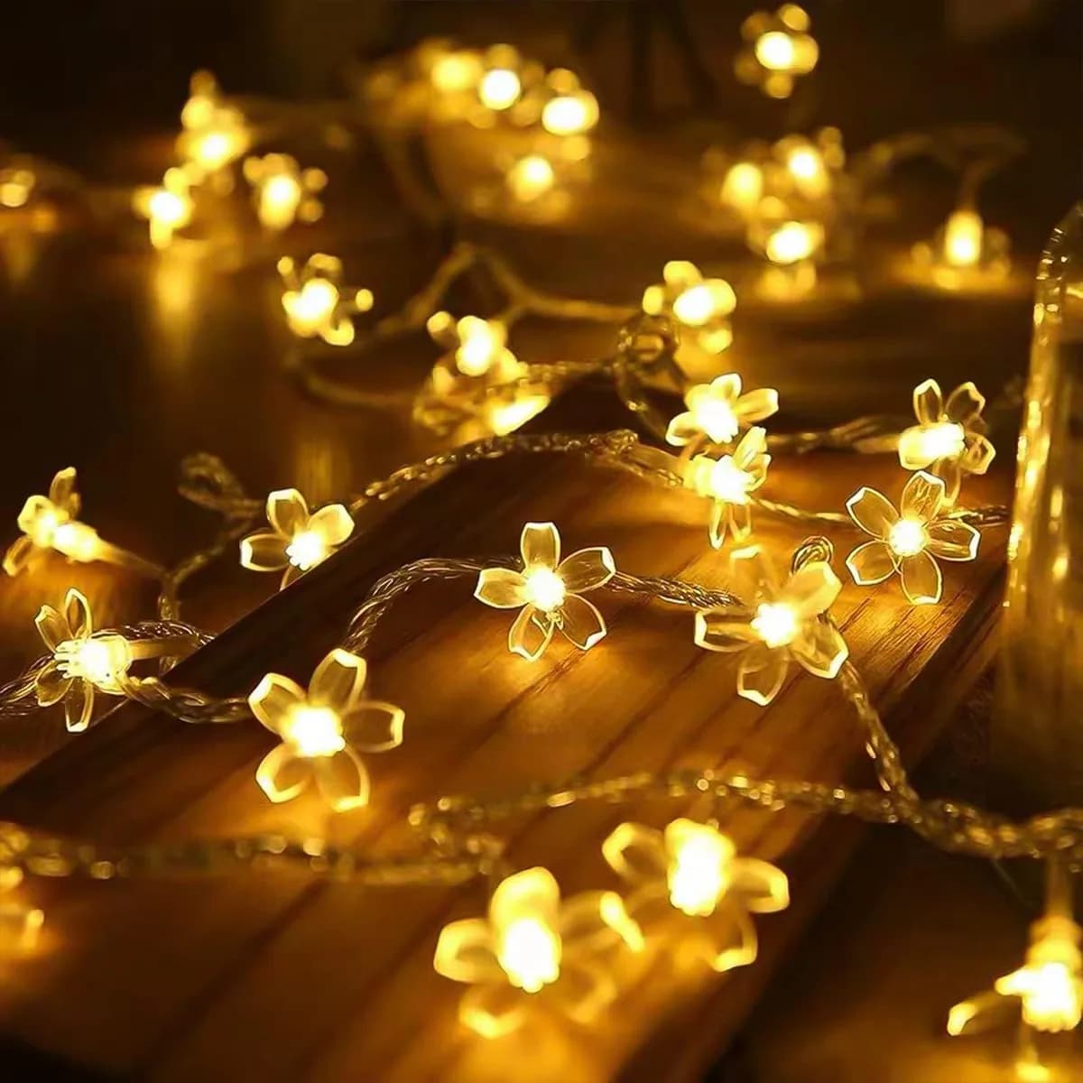 1PC Luci leggiadramente del fiore Luci della stringa a batteria Impermeabile 10/20/30/40 LED Luci del fiore di ciliegio per la decorazione di cerimonia nuziale Patry
