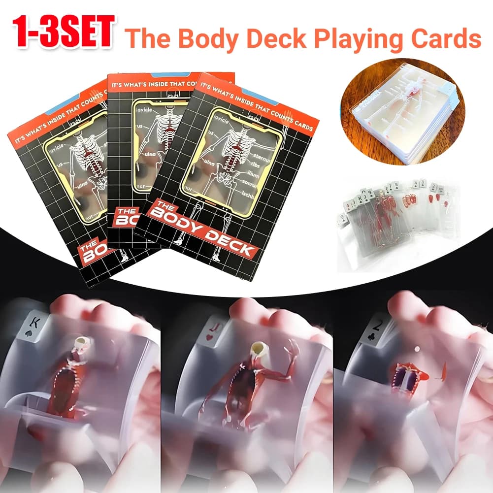 The Body Deck Scheletro Carte da gioco Giocattoli interattivi educativi multifunzionali Divertenti carte da gioco di anatomia umana Regali per bambini