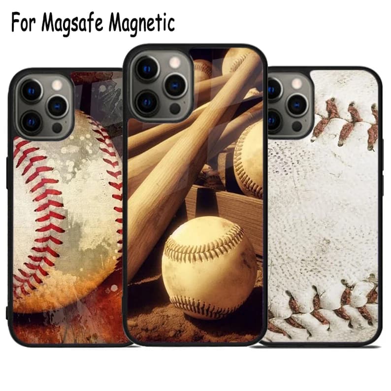 Custodia per telefono con ricarica wireless e texture effetto baseball per iPhone 17 Air 15 16 16e 14 13 11 12 Pro Max Plus, Cover Magnetica Magsafe