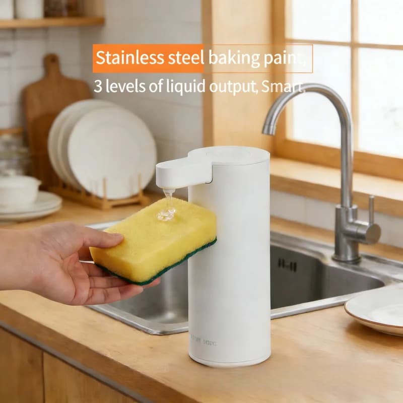 Dispenser Automatico di Sapone da Cucina in Acciaio Inox 304 con Sensore Touchless per Sapone Liquido, Igienizzante Mani e Doccia