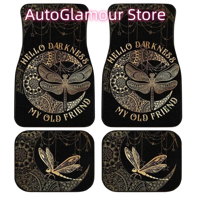 Tappetini per auto Mandala Dragonfly Hello Darkness Accessori per auto Confezione da 4 pezzi