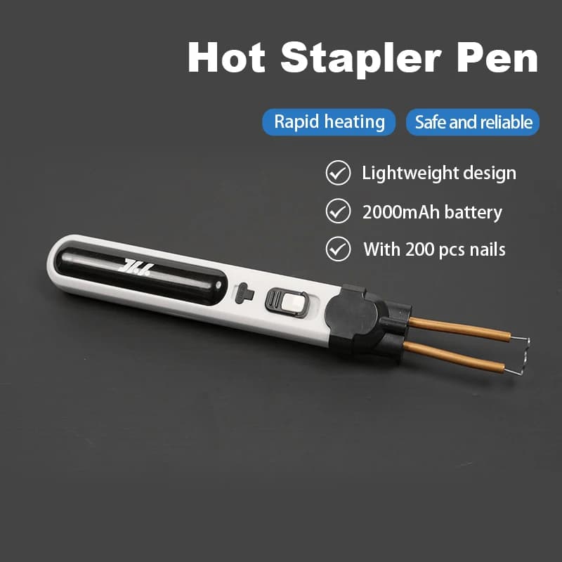Saldatrice portatile per plastica portatile taglio termico cucitrice a caldo Set di strumenti per la riparazione di fori in plastica con luce a LED